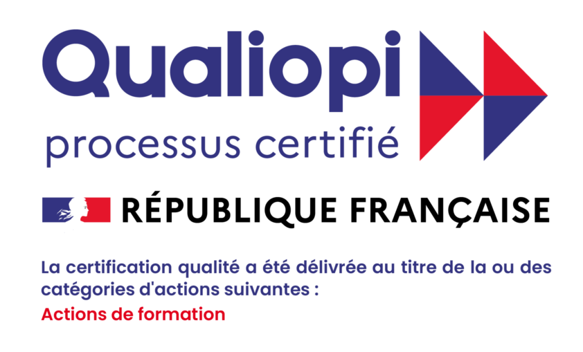 Logo Qualiopi, processus certifié, République française